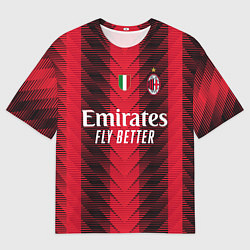 Футболка оверсайз мужская Рафаэль Леао Милан форма 2324 домашняя, цвет: 3D-принт