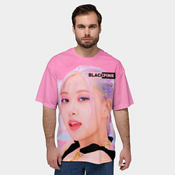 Футболка оверсайз мужская Роуз блэкпинк, цвет: 3D-принт — фото 2