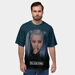 Футболка оверсайз мужская Kpop blackpink Rose, цвет: 3D-принт — фото 2