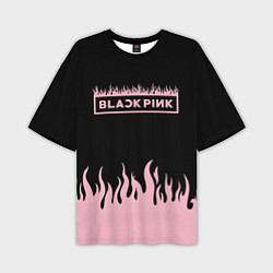 Мужская футболка оверсайз Blackpink - flames