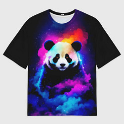 Футболка оверсайз мужская Панда и краски, цвет: 3D-принт