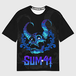 Футболка оверсайз мужская Sum41 horns skull, цвет: 3D-принт