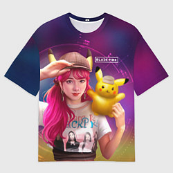 Футболка оверсайз мужская Jisoo and Pikachu, цвет: 3D-принт