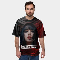 Футболка оверсайз мужская Blackpink red and black, цвет: 3D-принт — фото 2