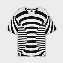 Мужская футболка оверсайз Черно-белая иллюзия