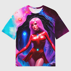 Футболка оверсайз мужская Девушка в паучьей пещере, цвет: 3D-принт