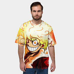 Футболка оверсайз мужская Луффи 5 гир бог Ника - One Piece, цвет: 3D-принт — фото 2