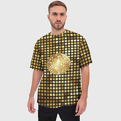 Футболка оверсайз мужская Золотой диско шар и золотая мозаика, цвет: 3D-принт — фото 2