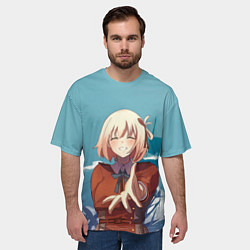 Футболка оверсайз мужская Sweet Chisato Nishikigi - Lycoris Recoil, цвет: 3D-принт — фото 2