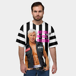 Футболка оверсайз мужская Райан Гослинг полицейский, цвет: 3D-принт — фото 2
