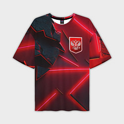 Футболка оверсайз мужская Красный герб РФ, цвет: 3D-принт
