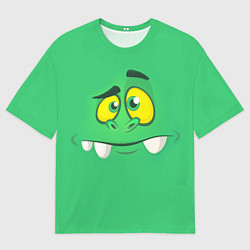 Мужская футболка оверсайз Мультяшное лицо монстра