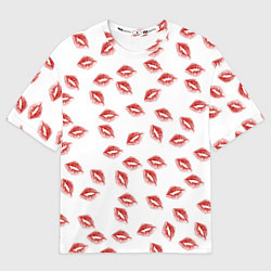 Футболка оверсайз мужская Поцелуи - паттерн, цвет: 3D-принт
