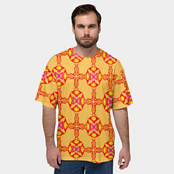 Футболка оверсайз мужская Желто-оранжевый мотив, цвет: 3D-принт — фото 2