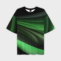 Мужская футболка оверсайз Темная зеленая текстура