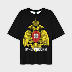 Футболка оверсайз мужская МЧС России - герб, цвет: 3D-принт