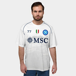 Футболка оверсайз мужская Хвича Кварацхелия Наполи форма 2324 гостевая, цвет: 3D-принт — фото 2