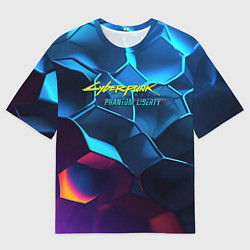 Футболка оверсайз мужская Cyberpunk 2077 neon style, цвет: 3D-принт