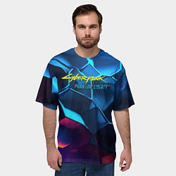 Футболка оверсайз мужская Cyberpunk 2077 neon style, цвет: 3D-принт — фото 2