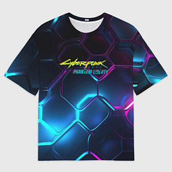 Футболка оверсайз мужская Neon cyberpunk logo, цвет: 3D-принт