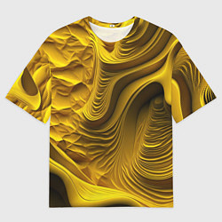 Мужская футболка оверсайз Объемная желтая текстура