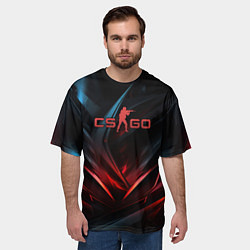 Футболка оверсайз мужская CS GO dark red black, цвет: 3D-принт — фото 2