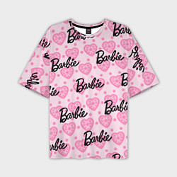 Мужская футболка оверсайз Логотип Барби и розовое кружево