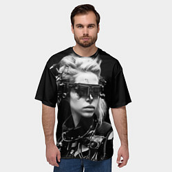 Футболка оверсайз мужская Девушка кибергот, цвет: 3D-принт — фото 2