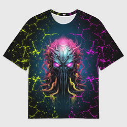 Футболка оверсайз мужская Alien - neon style, цвет: 3D-принт