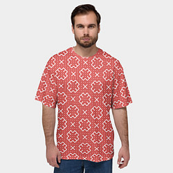 Футболка оверсайз мужская Обережные Узоры - Орепей, цвет: 3D-принт — фото 2