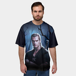 Футболка оверсайз мужская Ведьмак - Генри Кавилл, цвет: 3D-принт — фото 2