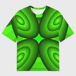 Футболка оверсайз мужская Зеленые овалы, цвет: 3D-принт