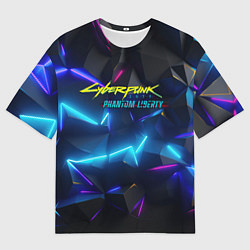 Футболка оверсайз мужская Cyberpunk неоновые плиты, цвет: 3D-принт