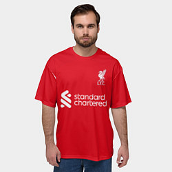 Футболка оверсайз мужская Вирджил ван Дейк Ливерпуль форма 2324 домашняя, цвет: 3D-принт — фото 2