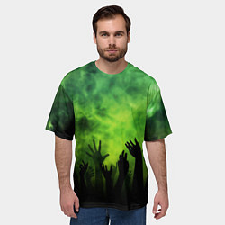 Футболка оверсайз мужская Зомби вечеринка, цвет: 3D-принт — фото 2