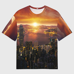 Футболка оверсайз мужская Китай - Гон конг, цвет: 3D-принт