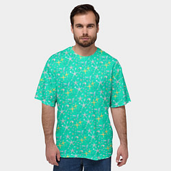 Футболка оверсайз мужская Морские звёзды, ракушки, цвет: 3D-принт — фото 2