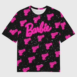 Мужская футболка оверсайз Неоновое оружие и Барби