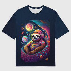Футболка оверсайз мужская Космический ленивец космический, цвет: 3D-принт