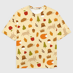 Мужская футболка оверсайз Паттерн - осень