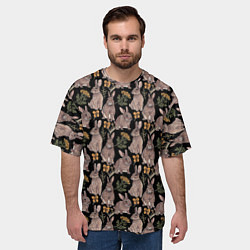 Футболка оверсайз мужская Зайцы и пижма, цвет: 3D-принт — фото 2