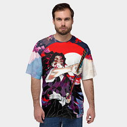 Футболка оверсайз мужская Кокушибо первая луна - Клинок рассекающий демонов, цвет: 3D-принт — фото 2