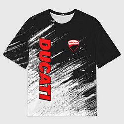 Мужская футболка оверсайз Ducati - потертости краски