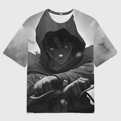 Футболка оверсайз мужская Атака Титанов Леви Аккерман, цвет: 3D-принт