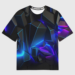 Футболка оверсайз мужская Неоновые частицы, цвет: 3D-принт
