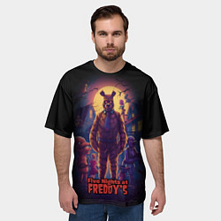 Футболка оверсайз мужская Five Nights at Freddys horror, цвет: 3D-принт — фото 2