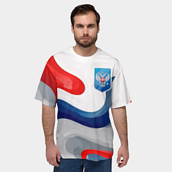 Футболка оверсайз мужская Герб России триколор, цвет: 3D-принт — фото 2