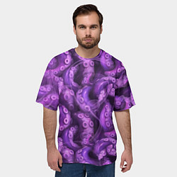 Футболка оверсайз мужская Фиолетовые щупальца и дым, цвет: 3D-принт — фото 2