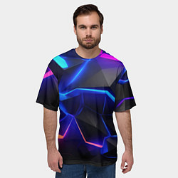 Футболка оверсайз мужская Большие неоновые плиты, цвет: 3D-принт — фото 2