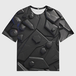 Футболка оверсайз мужская Черные объемные вставки, цвет: 3D-принт